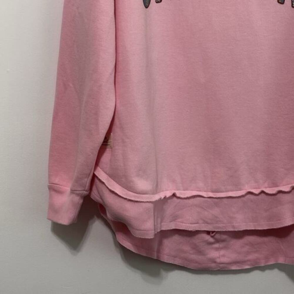 Simply Southern Game Day Sweatshirt Pink Womens L Casual‎ Long Sleeve FLAW - Picture 4 of 9